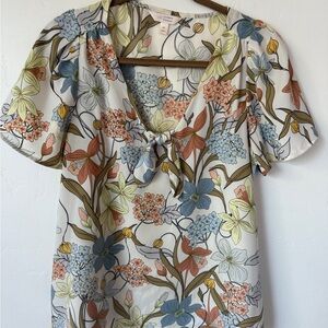 LC Lauren Conrad Multicolor Floral Blouse